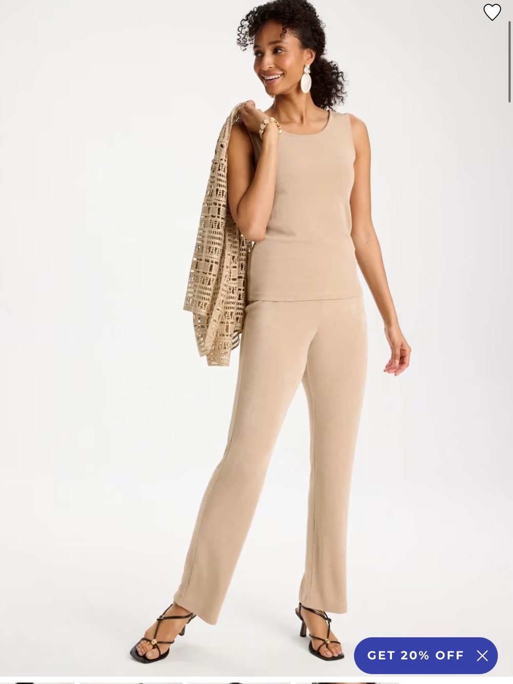 Traveler’s by Chico’s beige stretchy tank, 3 (XL)